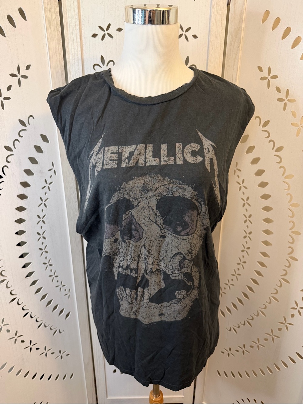 100% Cotton Metallica Graphic Skull Muscle Tee